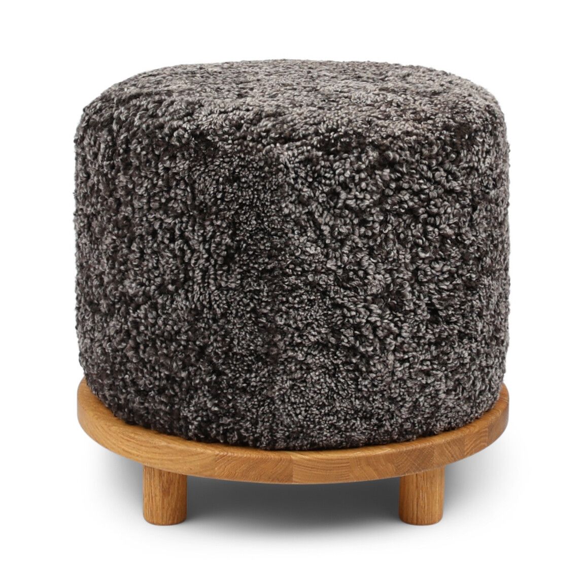 Simon Poef | Kortharige Schapenvacht | D46xH42 cm Cappuccino