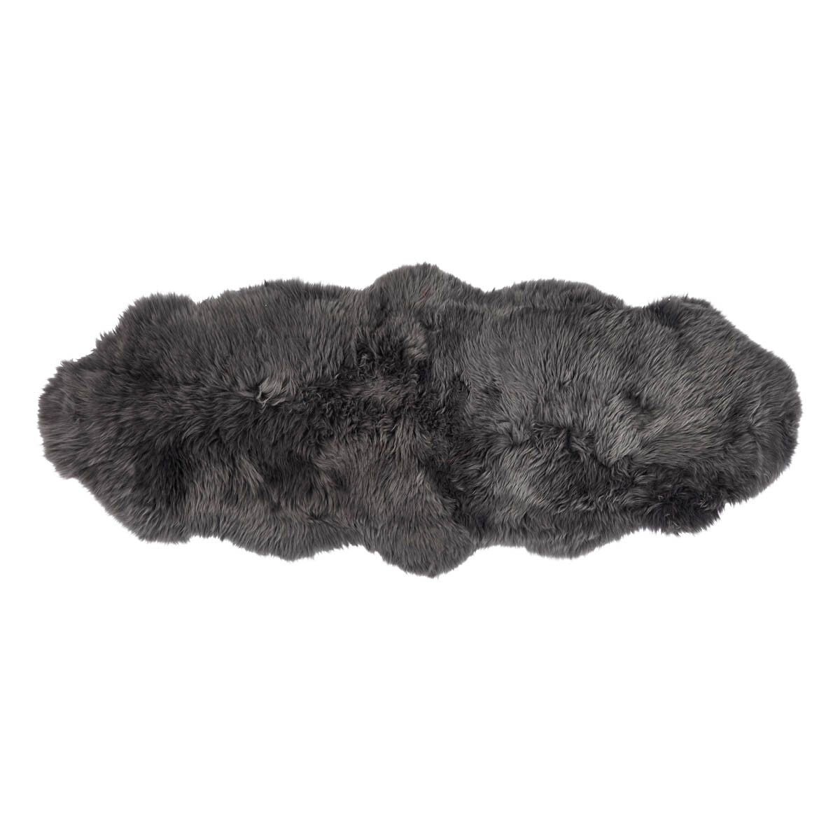 Merino Schapenvacht | Langharig | Nieuw- Zeeland | 160x60 cm Staal Grijs