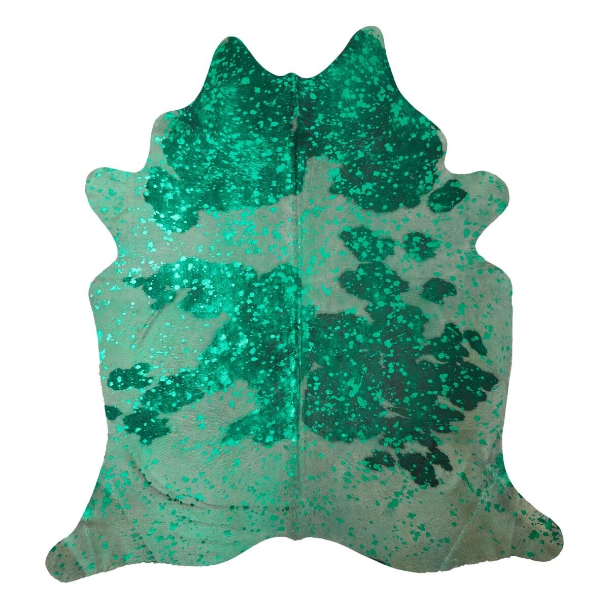 Koeienhuid Vloerkleed | Glanzend Groen | 3,95 m²