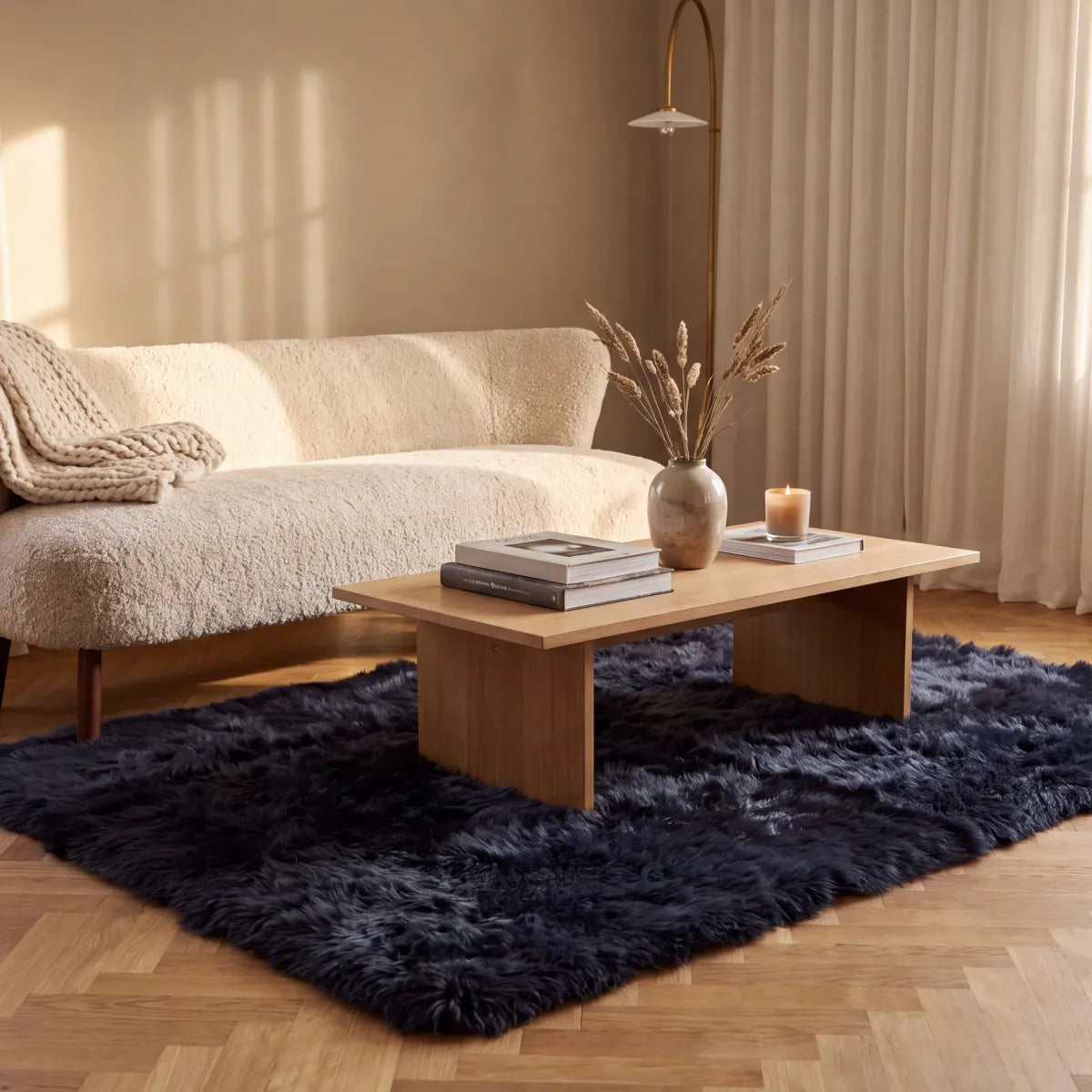 Langharig Schapenvacht Design Kleed