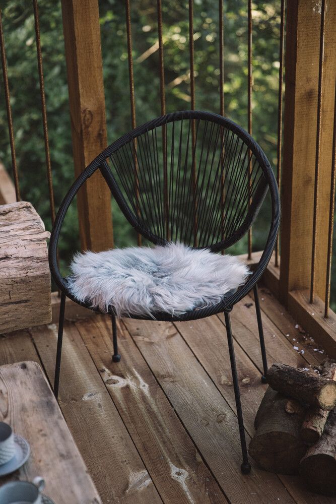 Stoel Cover Premium | Langharig | Nieuw Zeeland | Ø34cm Licht Grijs