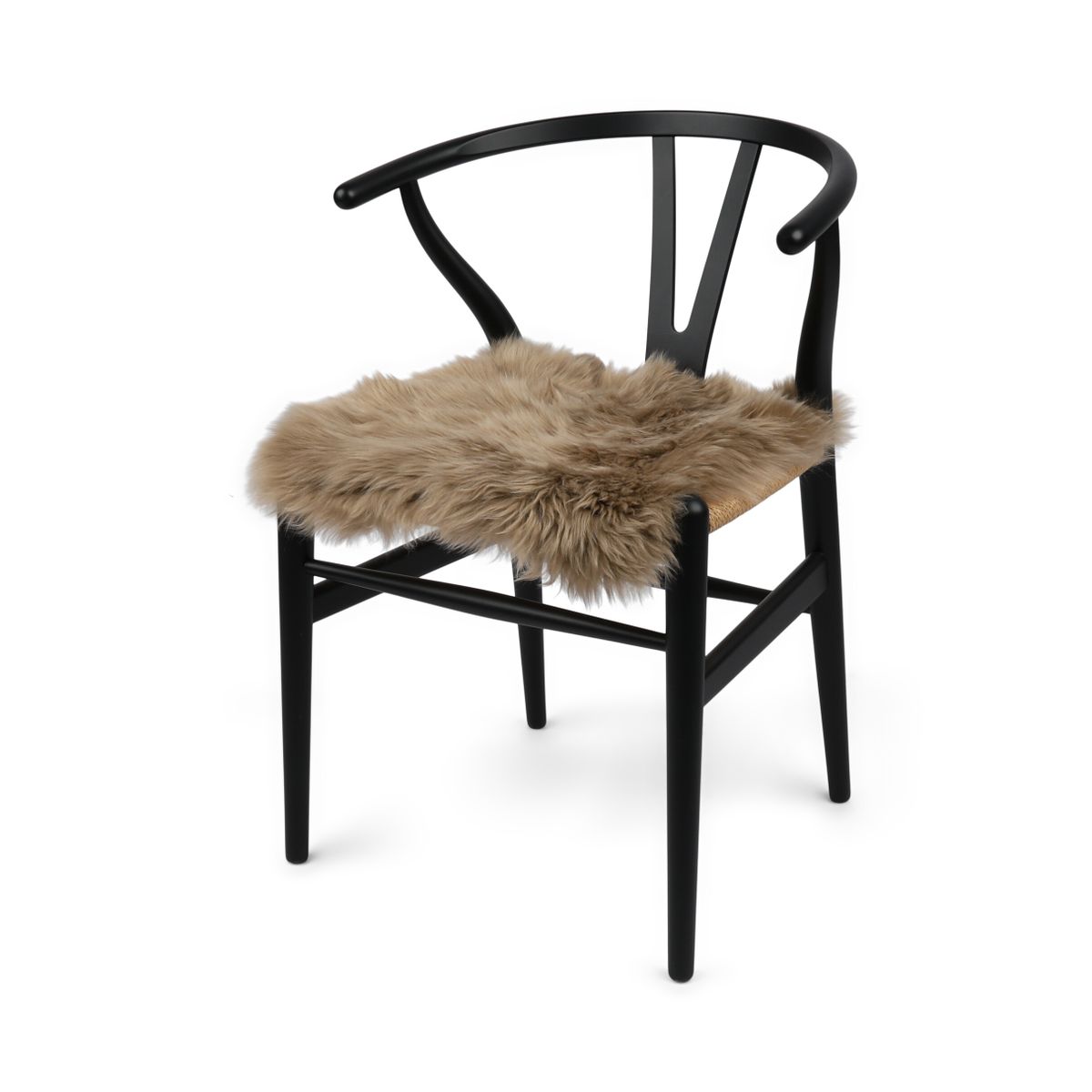 Schapenvacht Stoel Cover | Langharig | 40x40 cm Taupe