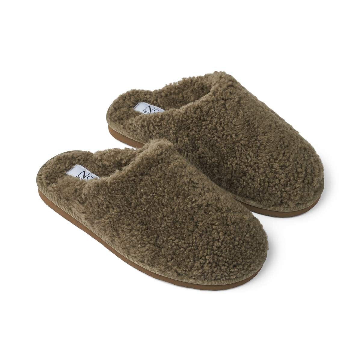 Unisex Curly Pantoffel Olijfgroen