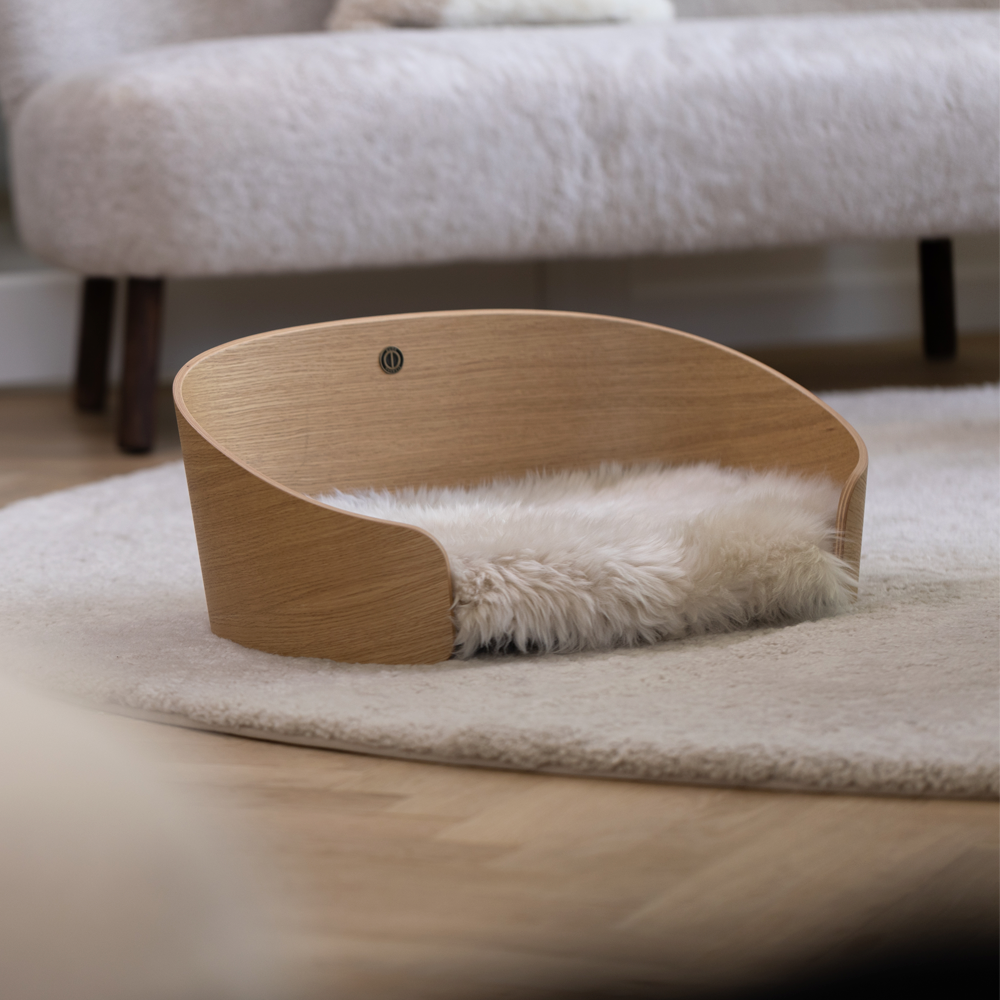 Hondenmand Zwart Eiken/Zwart Schapenvacht