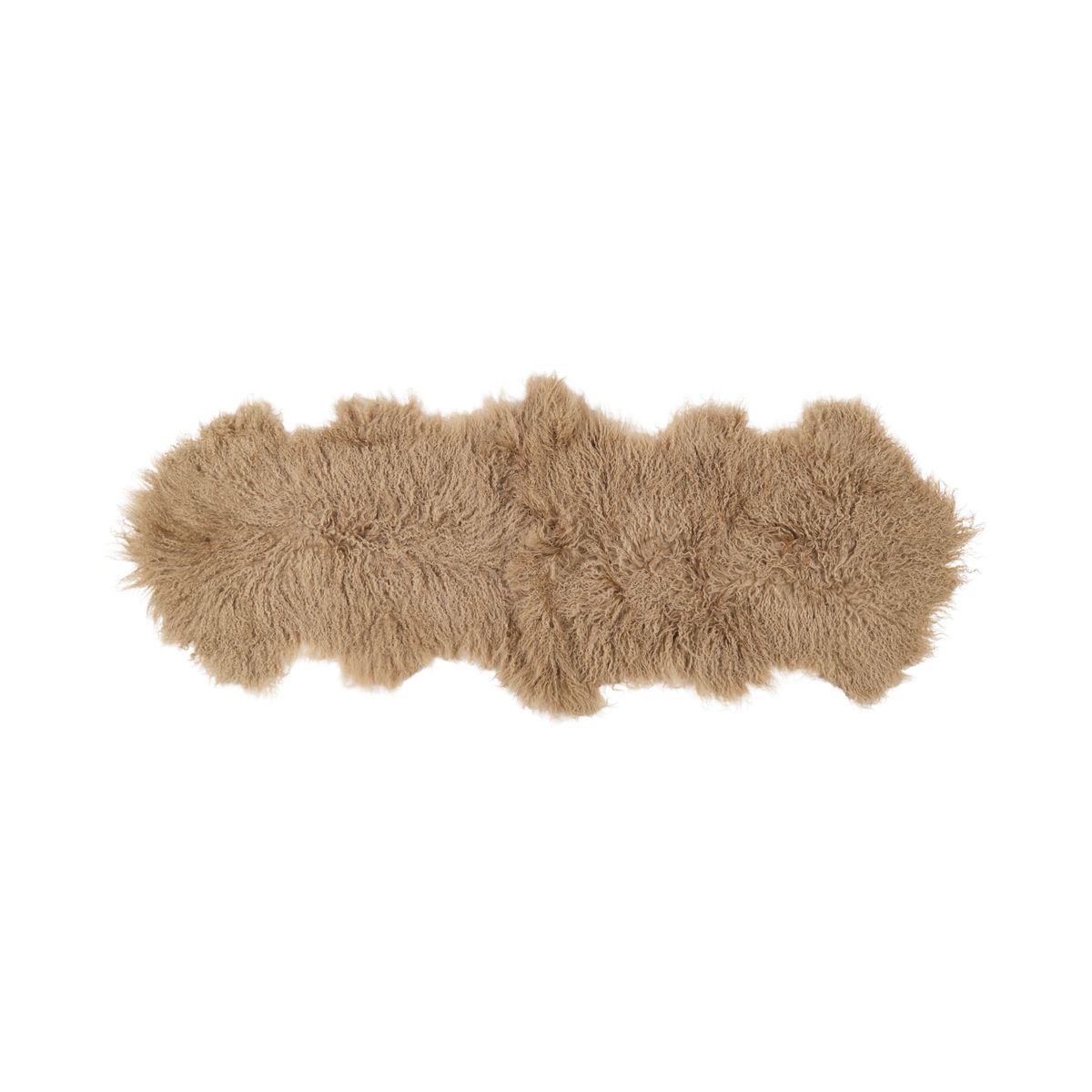Dubbele Tibetaanse Schapenvacht | 150x55 cm Warm zand
