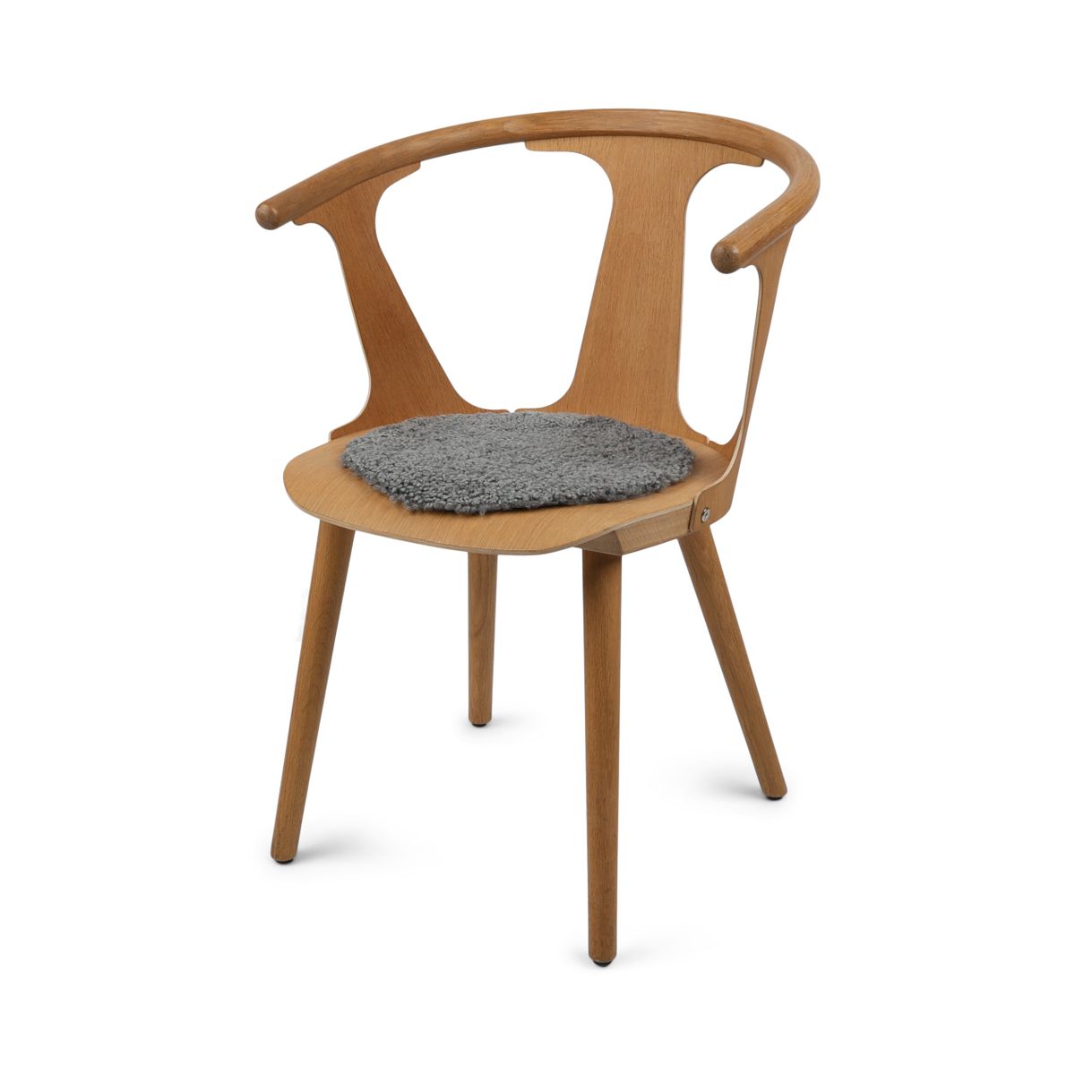 Schapenvacht Stoel Cover | Kortharig | Ø34 cm Licht Grijs