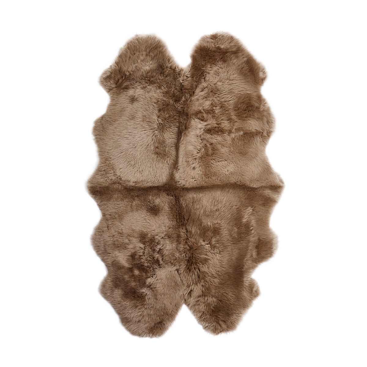 Premium Nieuw- Zeelandse schapenvacht | Langharig | Vierdubbel Kleed 180x110 cm Taupe