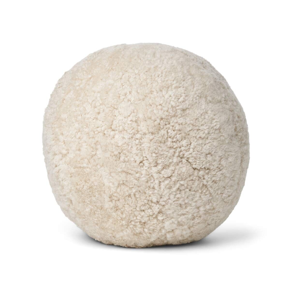 Angeliet Kussen | Rond | Kortharige Schapenvacht Parelgrijs