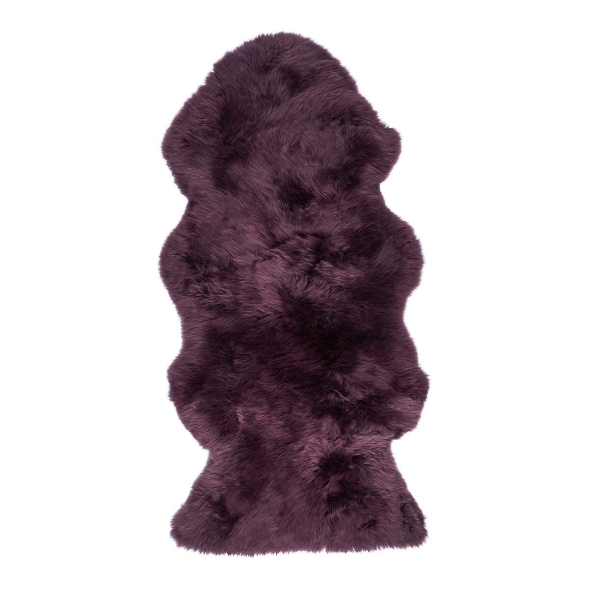 Premium Kwaliteit | Nieuw- Zeelandse schapenvacht | Langharig | Kleed 135 cm Aubergine