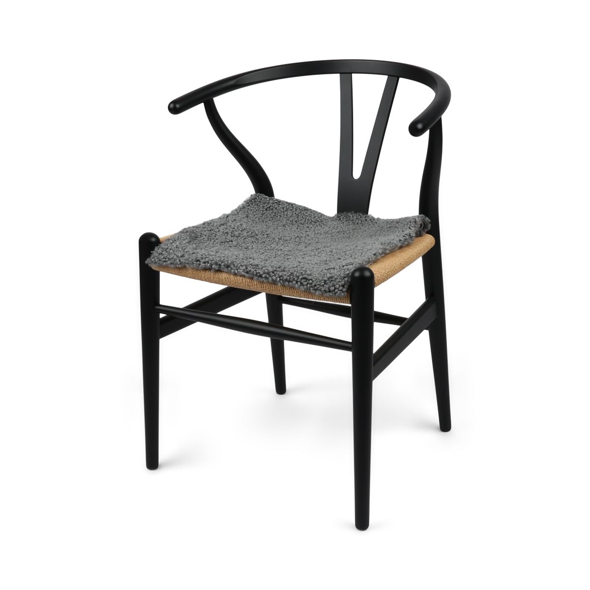 Schapenvacht Stoel Cover | Kortharig | 40x40 cm Scandinavië Lichtgrijs