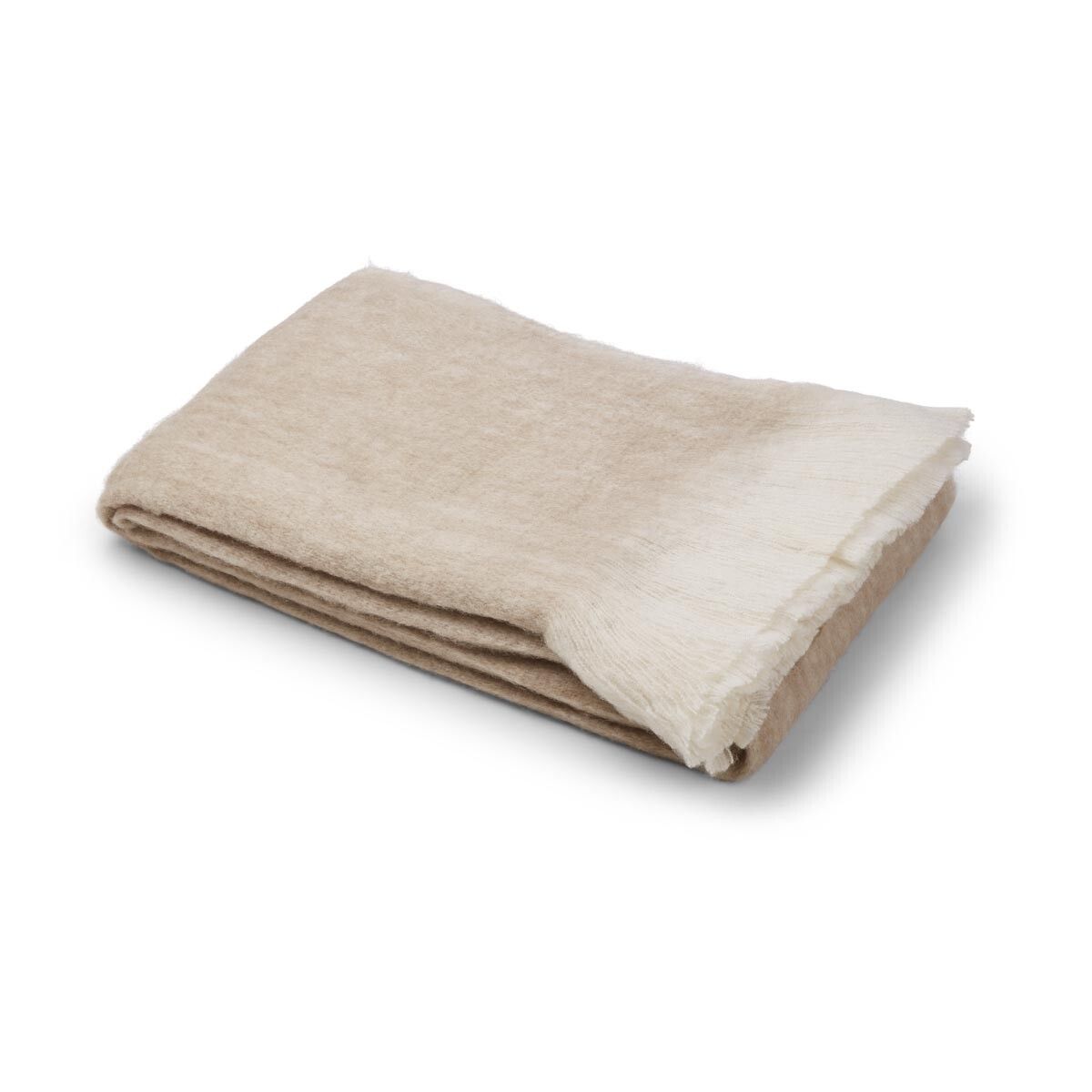 Plaid van Mohairwol | 130x170 cm Licht Beige