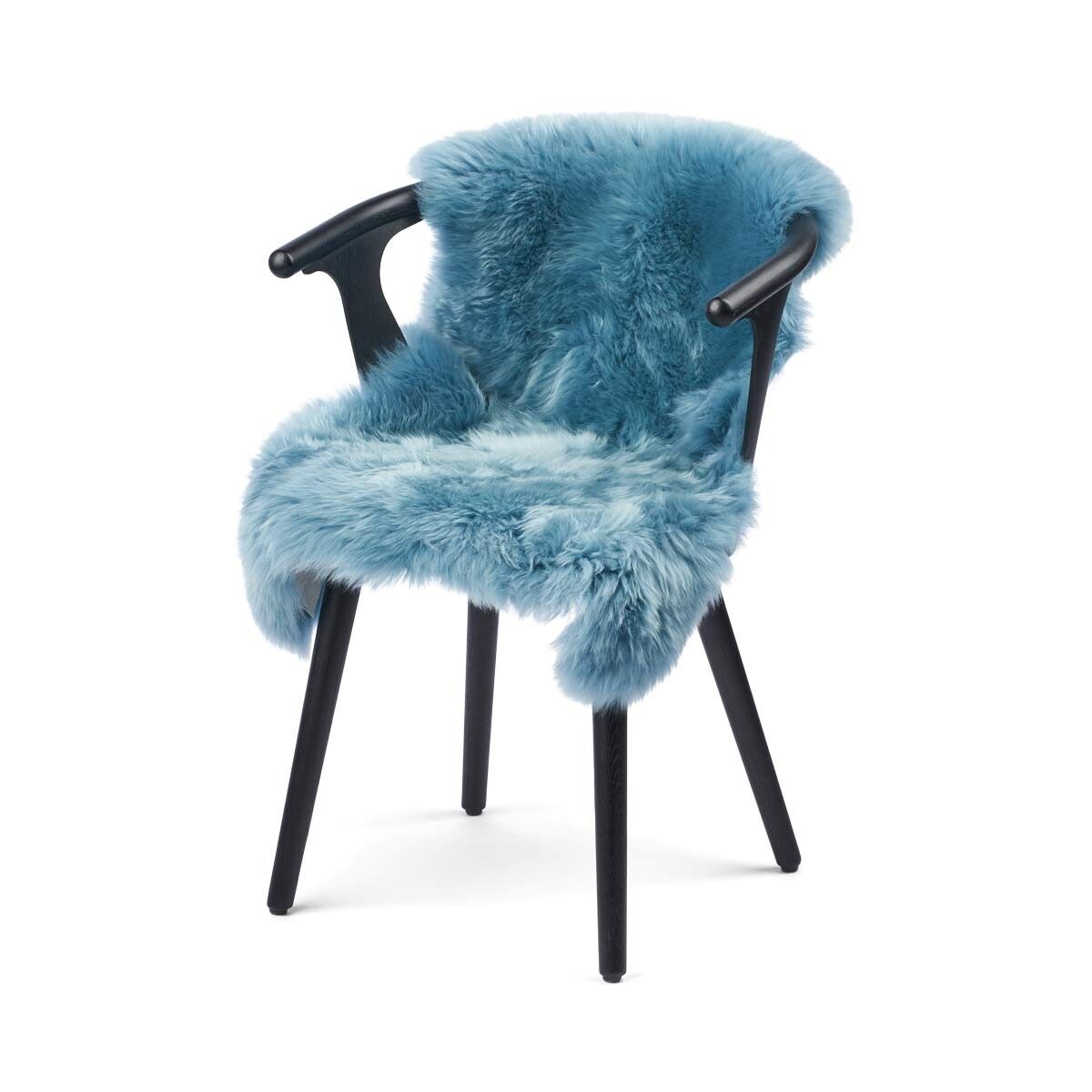 Premium | Nieuw- Zeelandse schapenvacht | Langharig | 100 cm Rook Blauw