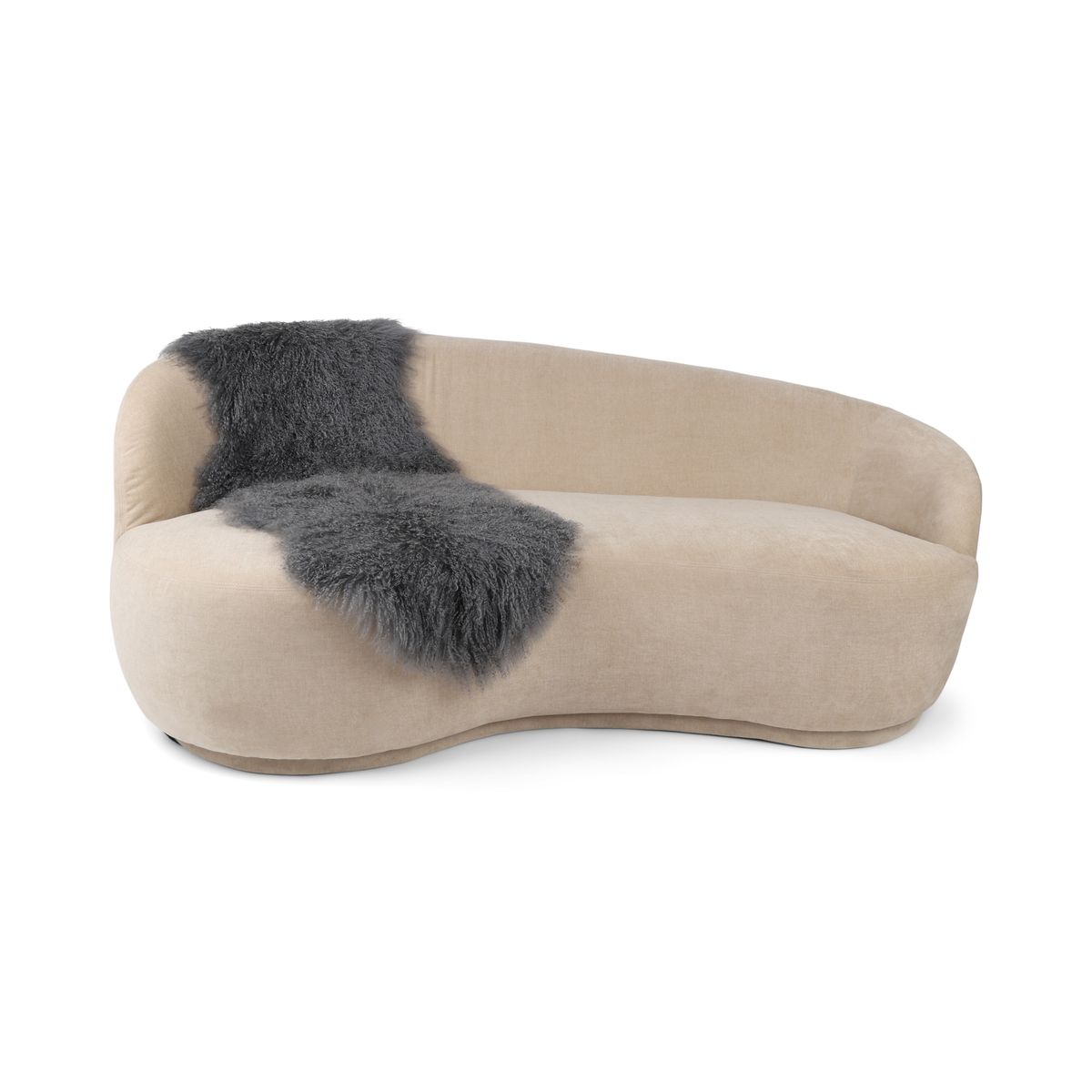 Dubbele Tibetaanse Schapenvacht | 150x55 cm Staal Grijs