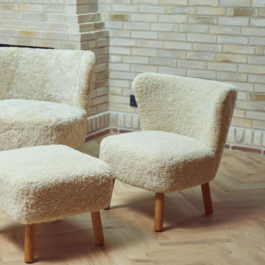 Emily Loungestoel | Kortharige Schapenvacht Antraciet Grijs