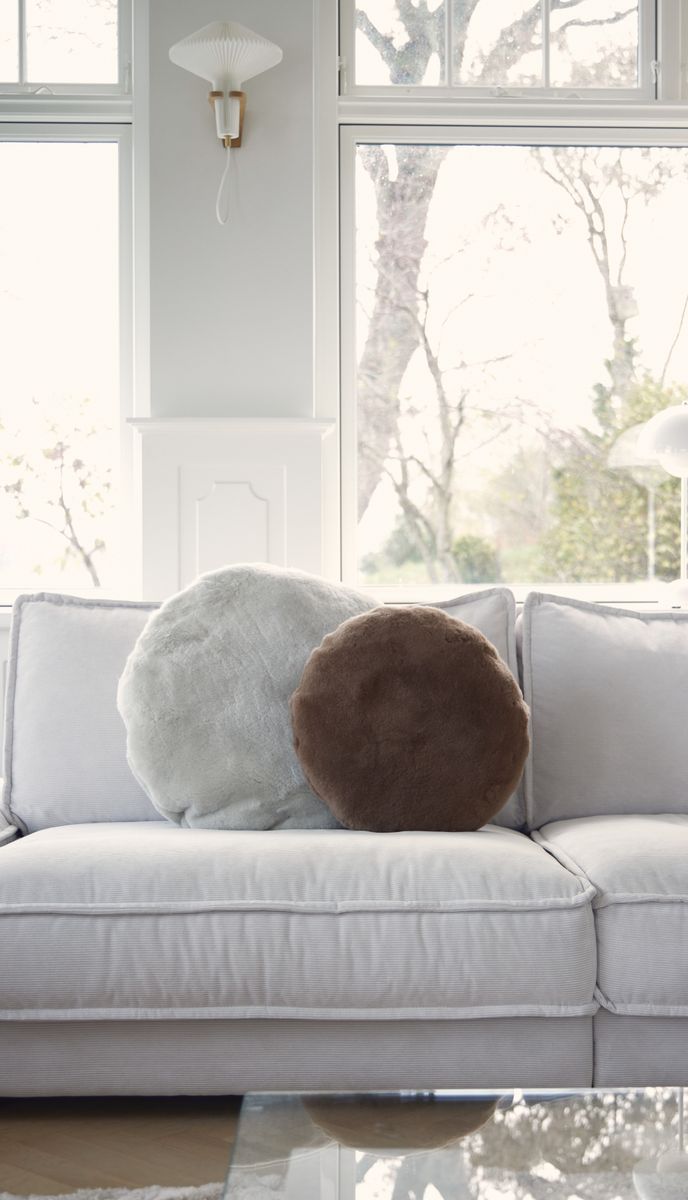 Scandinavisch Fluweel Kussen | Ø45 cm | Ø62 cm Licht Mokka