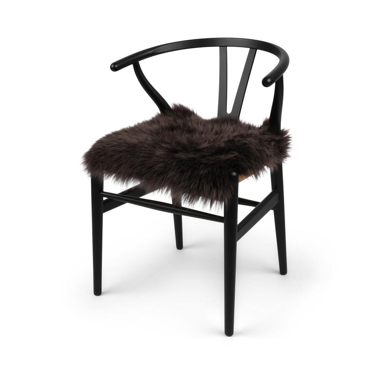 Schapenvacht Stoel Cover | Langharig | 40x40 cm Chocolade