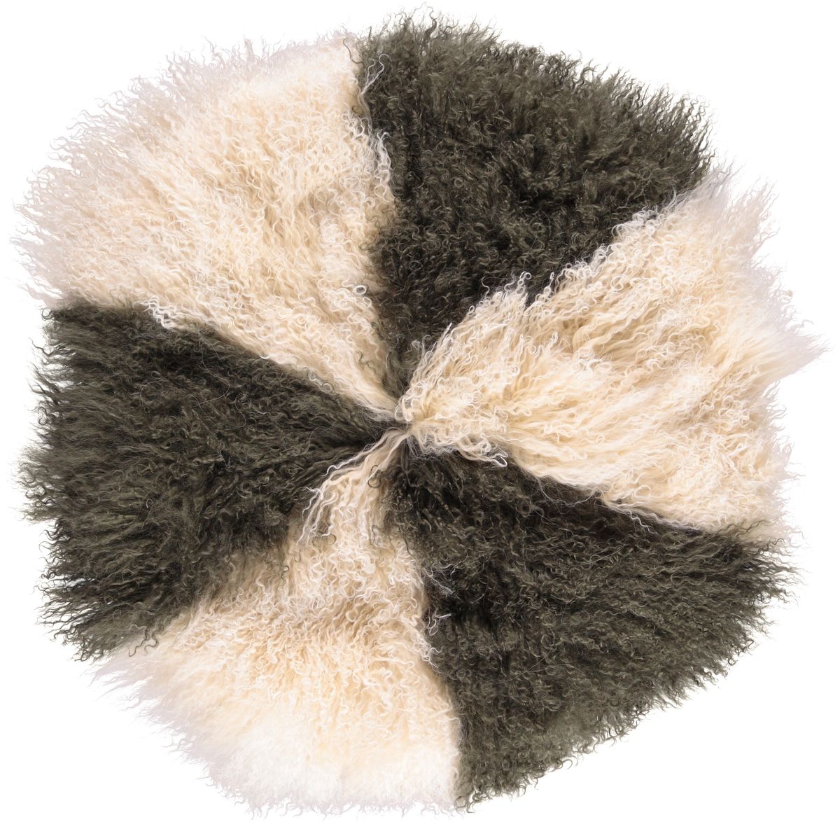 Curly Cake Kussen | Ø38 cm | Ø45 cm | Ø62 cm Arctic Sunrise/randgroen