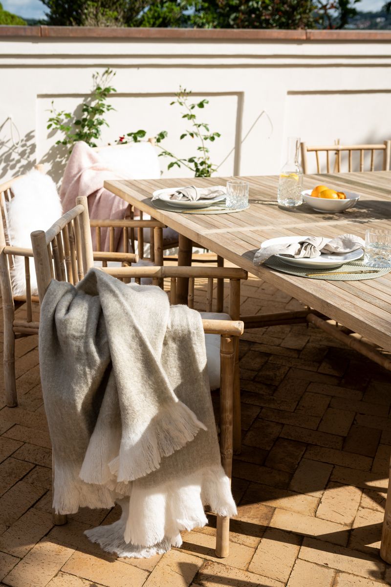 Plaid van Mohairwol | 130x170 cm Licht Beige