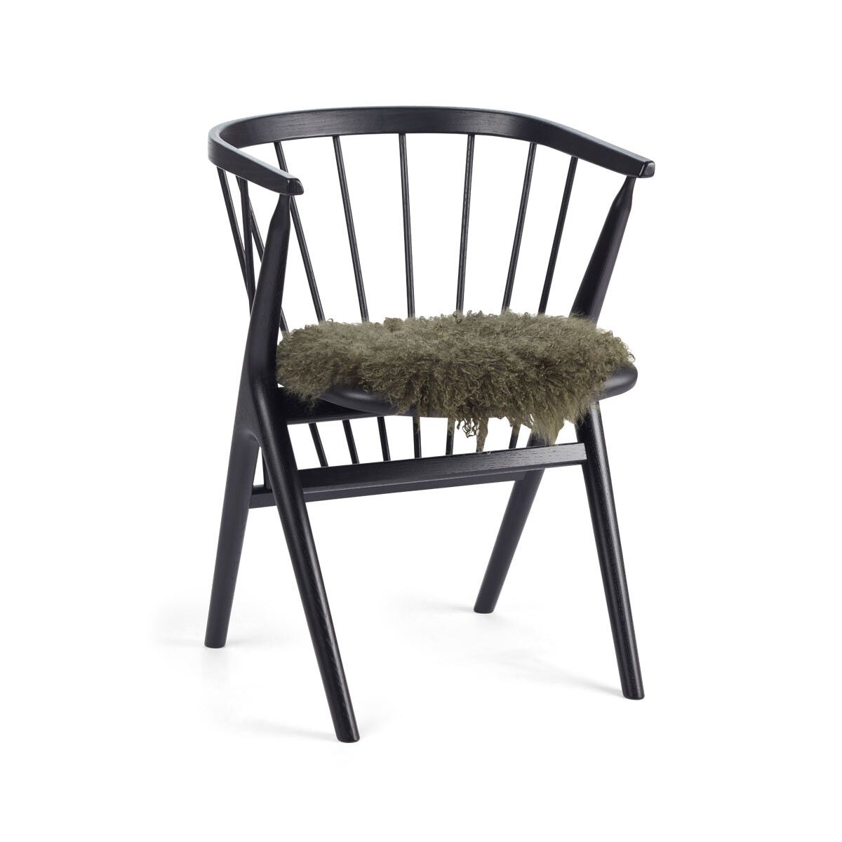 Curly Schapenvacht Stoel Cover | Ø38 cm Heggengroen