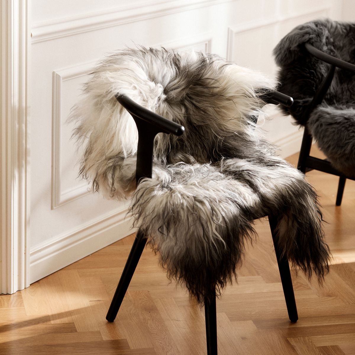 IJslandse Schapenvacht | Langharig | 100-120 cm Natuurlijk Grijs