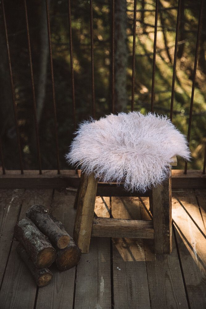 Tibetaanse Schapenvacht Stoel Cover | 34cm Arctische zonsopgang