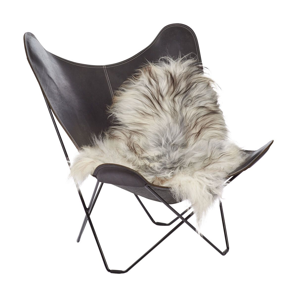 IJslandse Schapenvacht | Langharig | 100-120 cm Natuurlijk Grijs