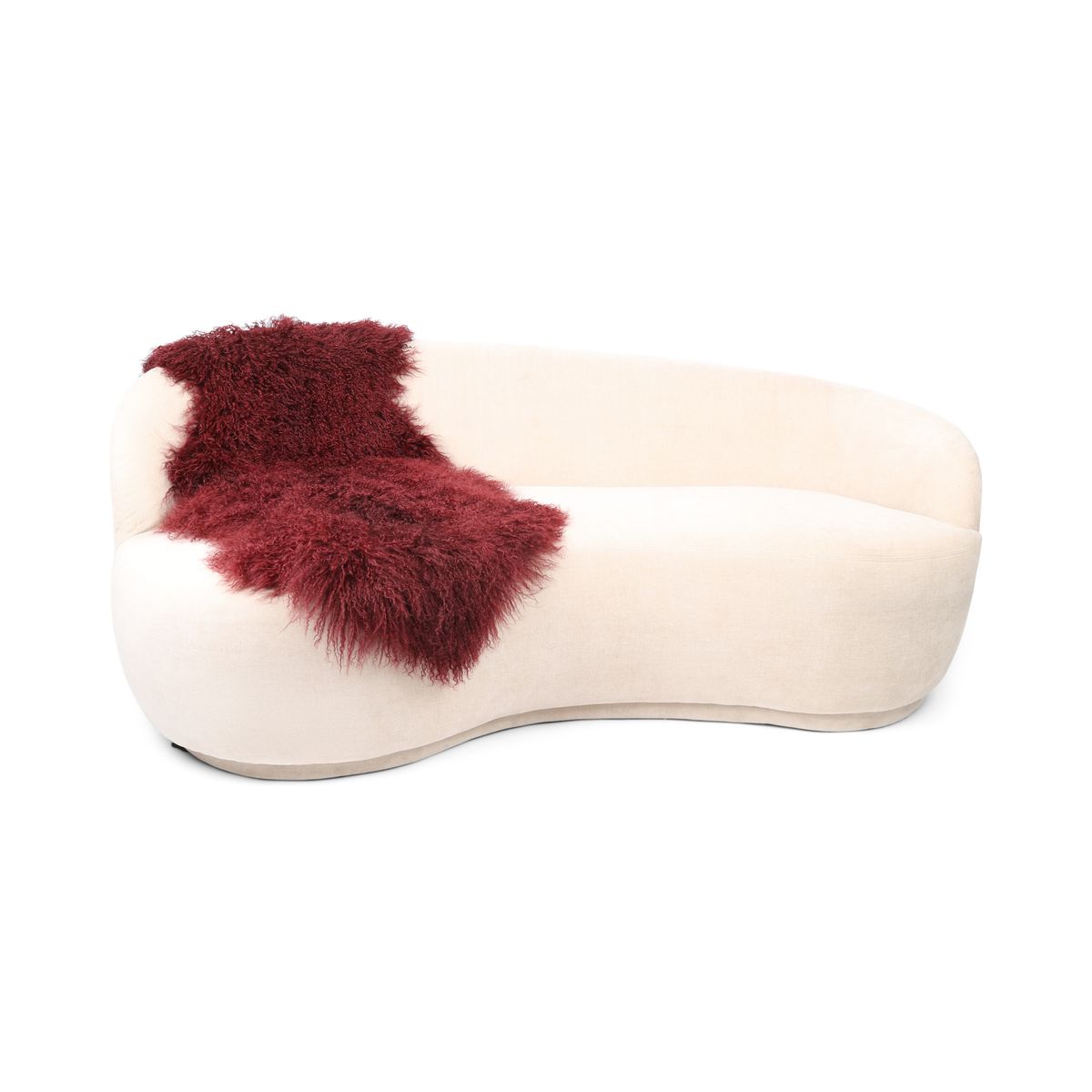 Dubbele Tibetaanse Schapenvacht | 150x55 cm Burgundy