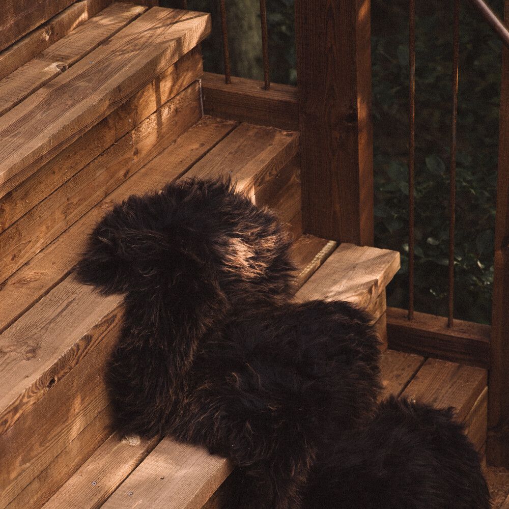 Eco Lamsvacht | Engeland Natuurlijk | 90x60 cm Natuurlijk donkerbruin