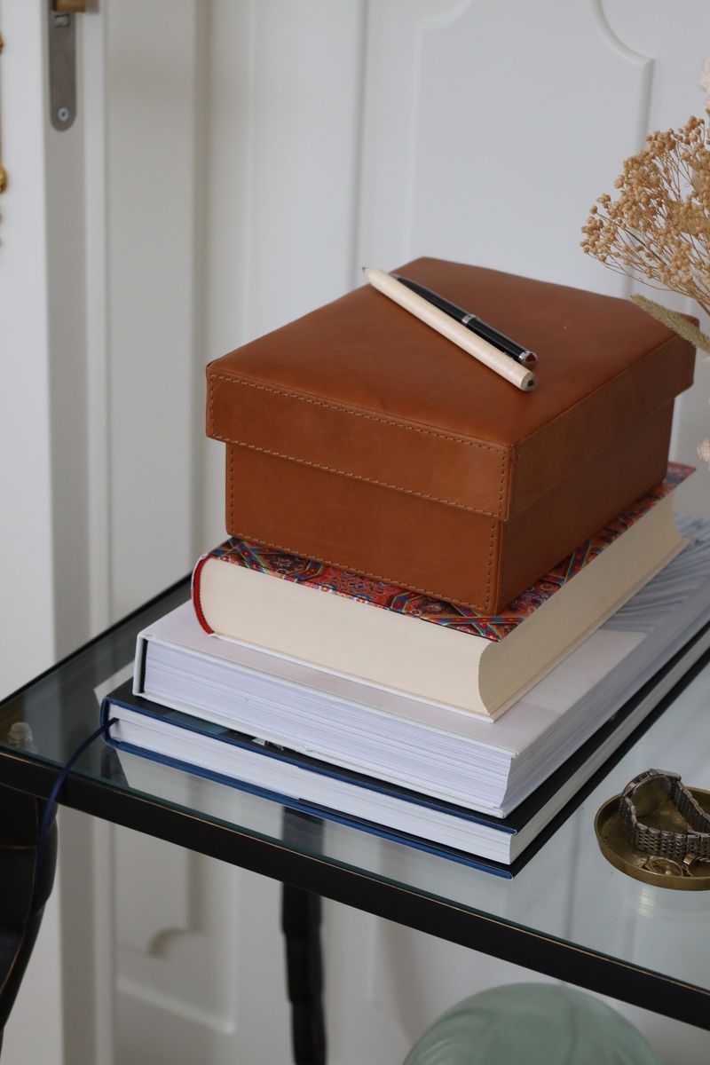 Leren Doos | Set van 2 | Vierkant Camelbruin