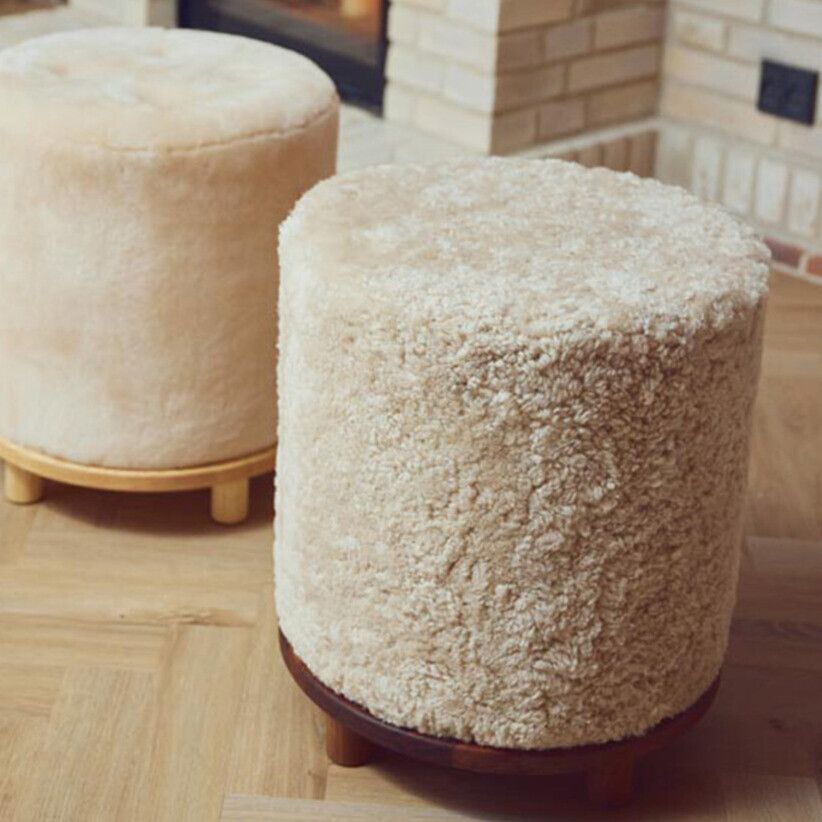 Simon Poef | Kortharige Schapenvacht Antraciet Grijs