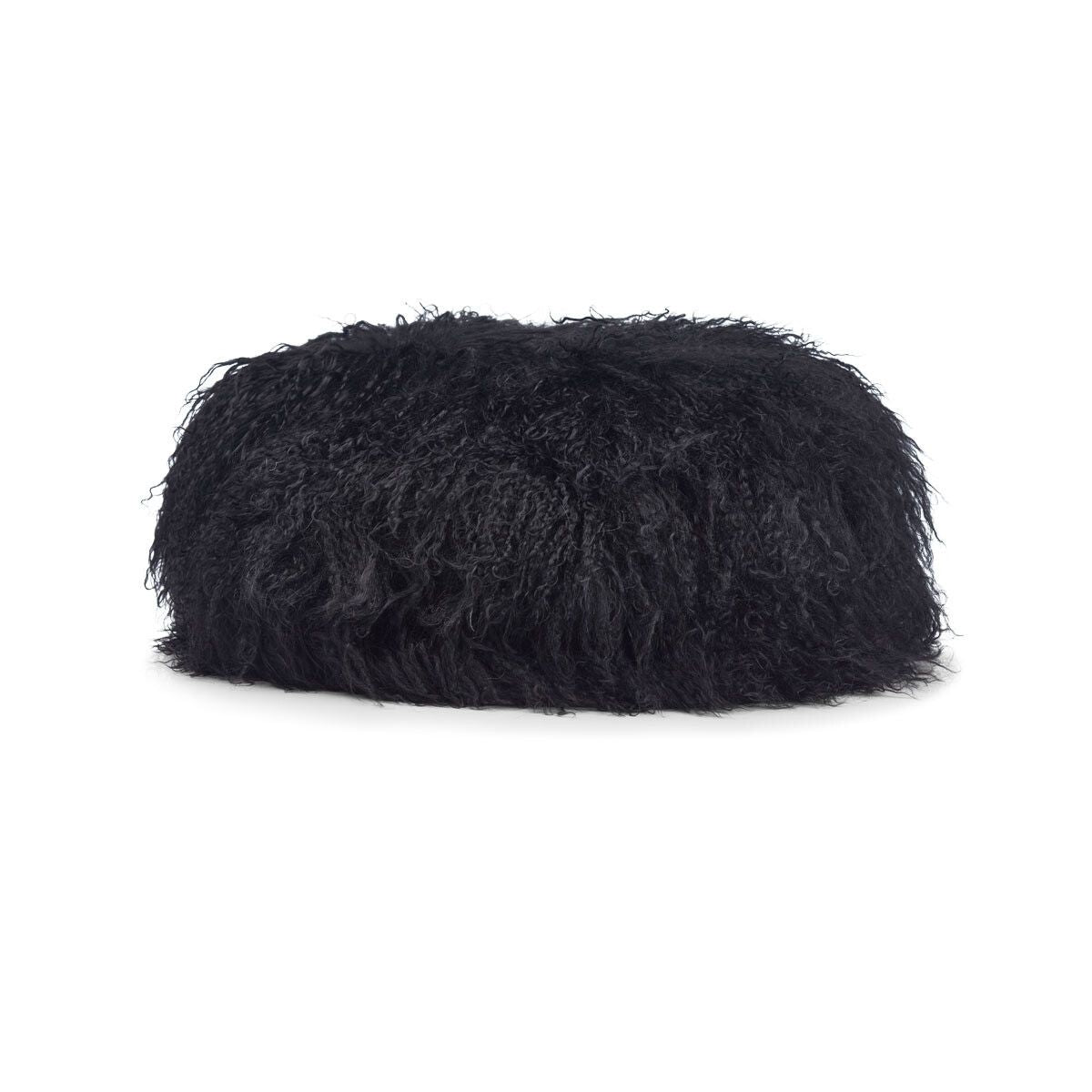 Premium Kruk Cover | Tibetaanse Schapenvacht | Ø35xH17 cm Zwart