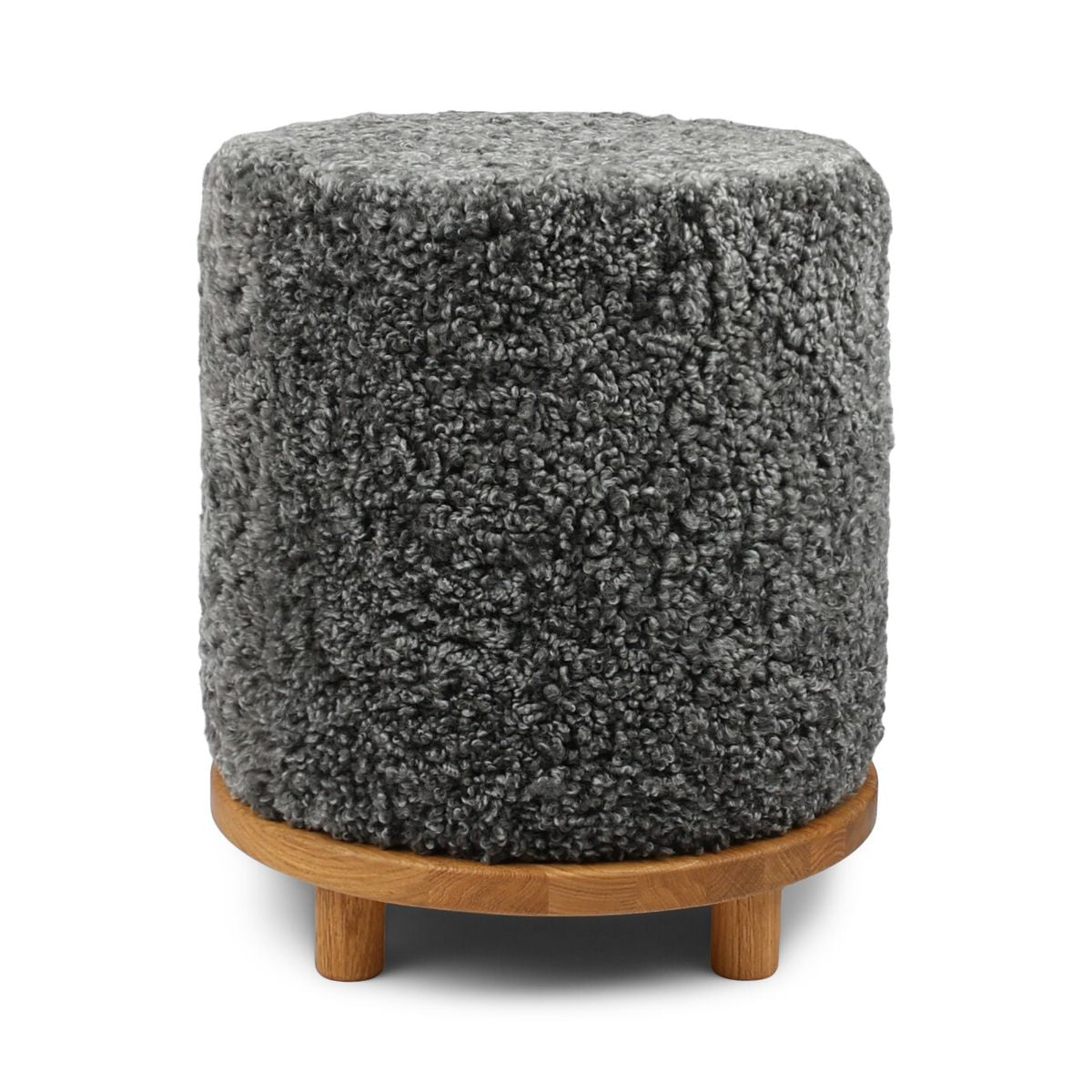 Simon Poef | Kortharige Schapenvacht | D46xH52 cm Grafiet