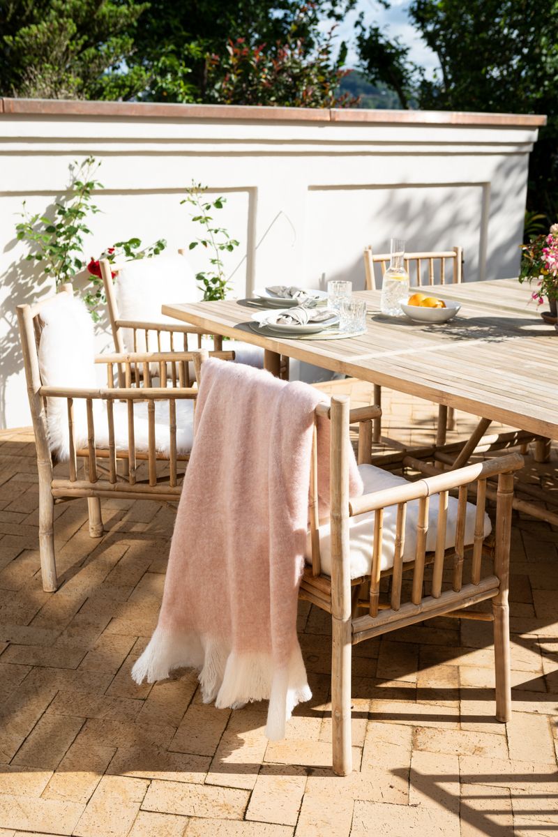 Plaid van Mohairwol | 130x170 cm Lichtroze