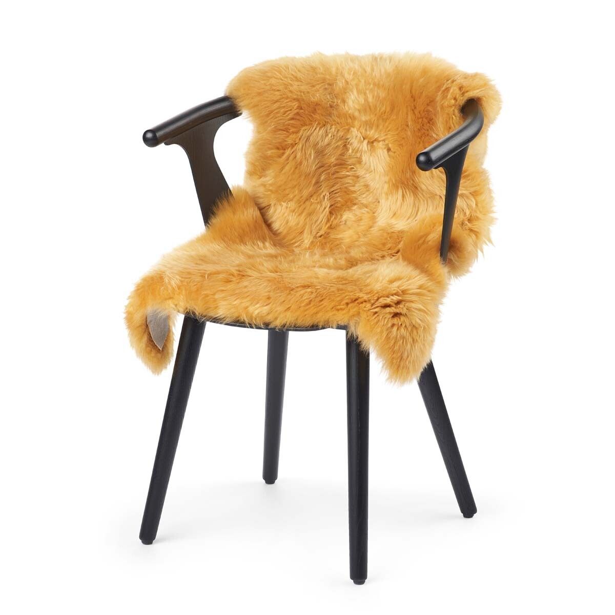 Premium | Nieuw- Zeelandse schapenvacht | Langharig | 90 cm Keizerlijk Geel