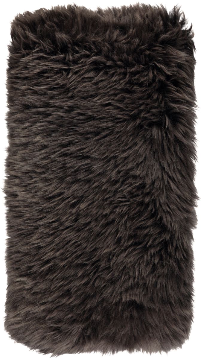 Langharig Schapenvacht Kussen | 28x56 cm Walnoot bruin