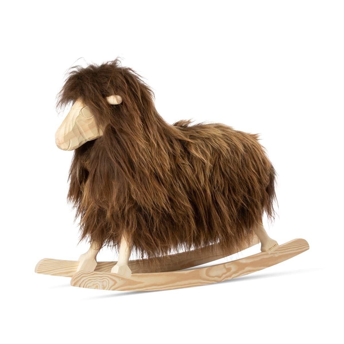 Schommelschaap | IJsland Langharig | L85xW25xH60 cm Roestbruin