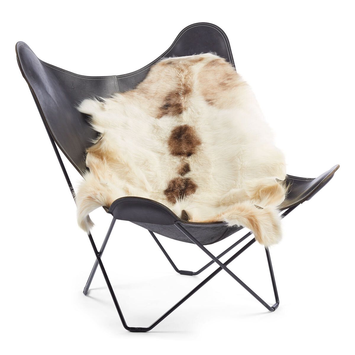 Kortharige Geitenhuid Bruin/Wit