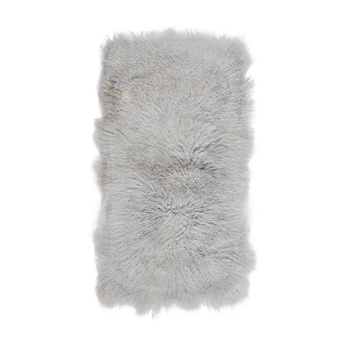 Plaid van Curly Schapenvacht | 60x120 cm Licht Grijs