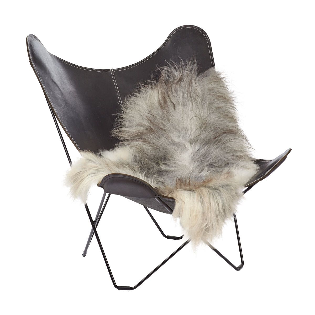 IJslandse Schapenvacht | Langharig | 120+ cm Natuurlijk Grijs