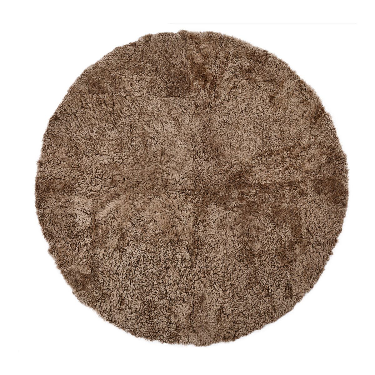 Kortharig Curly Schapenvacht Design Kleed | Ø180 cm Taupe