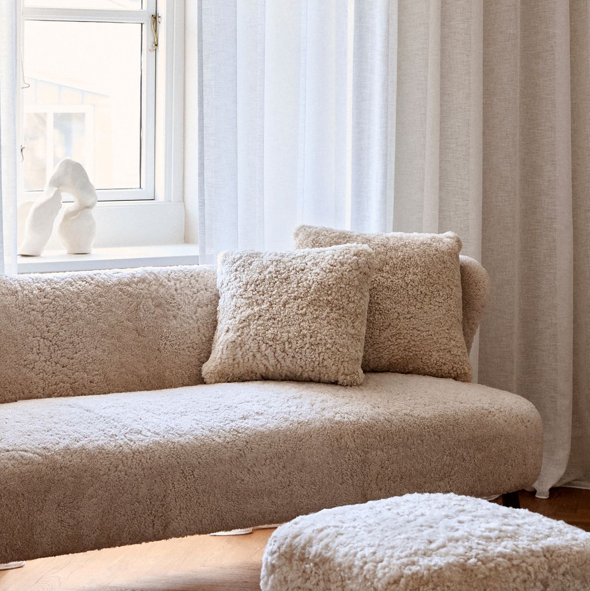 Kortharig Schapenvacht Kussen | Dubbelzijdig | 40x40 cm Grafiet