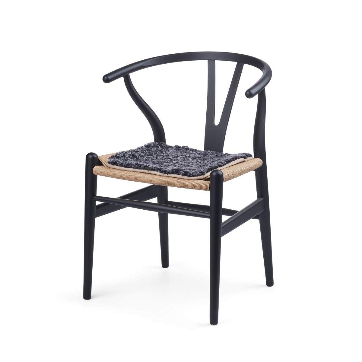 Kortharig Schapenvacht Seat CoverZero Waste Antraciet Grijs