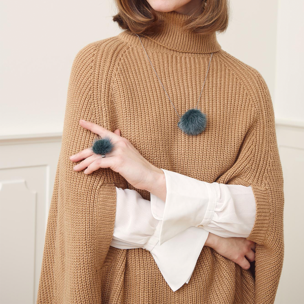 Ketting met Pompon Herfst Marmer