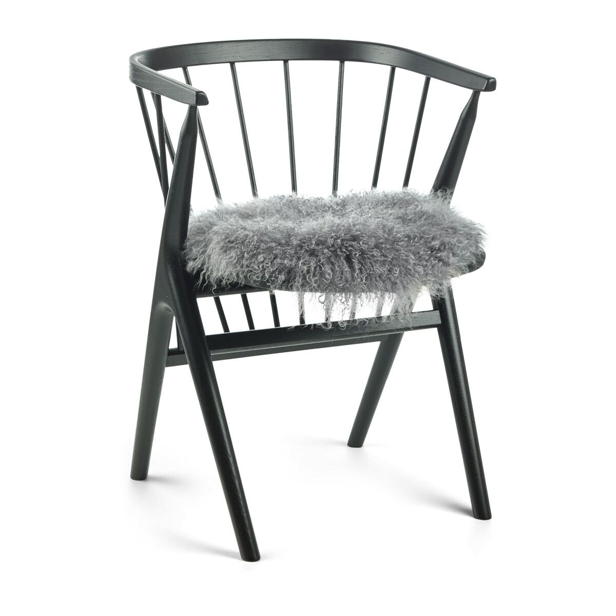 Curly Schapenvacht Stoel Cover | Ø38 cm Staal Grijs