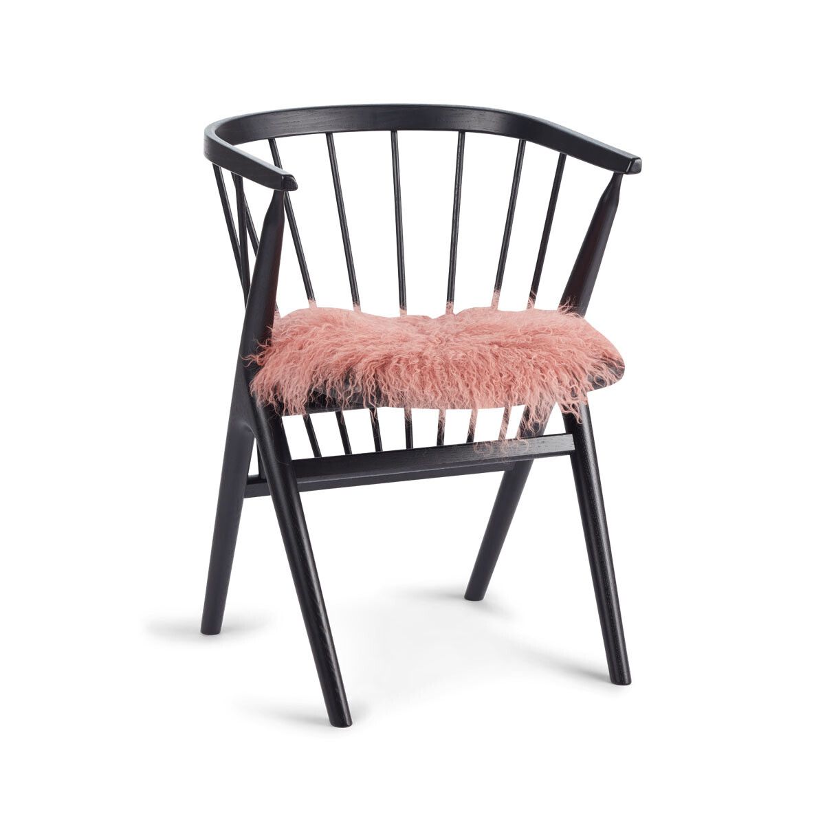 Curly Schapenvacht Stoel Cover | Ø38 cm Oudroze