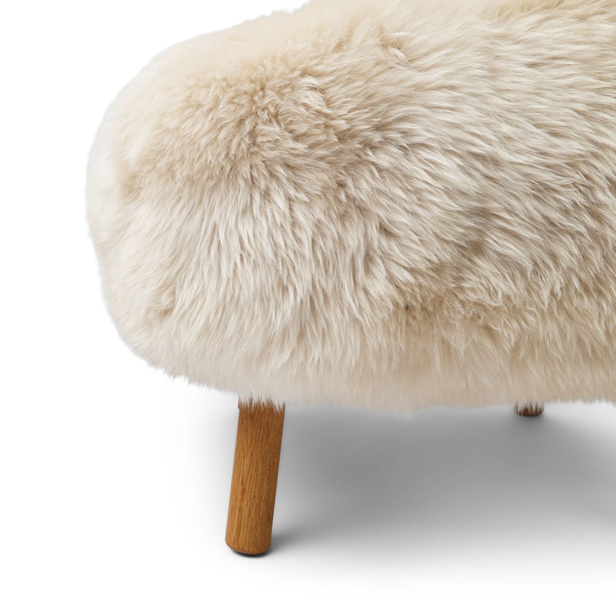 Ethan Puffy Loungestoel | Langharige Schapenvacht Linnen