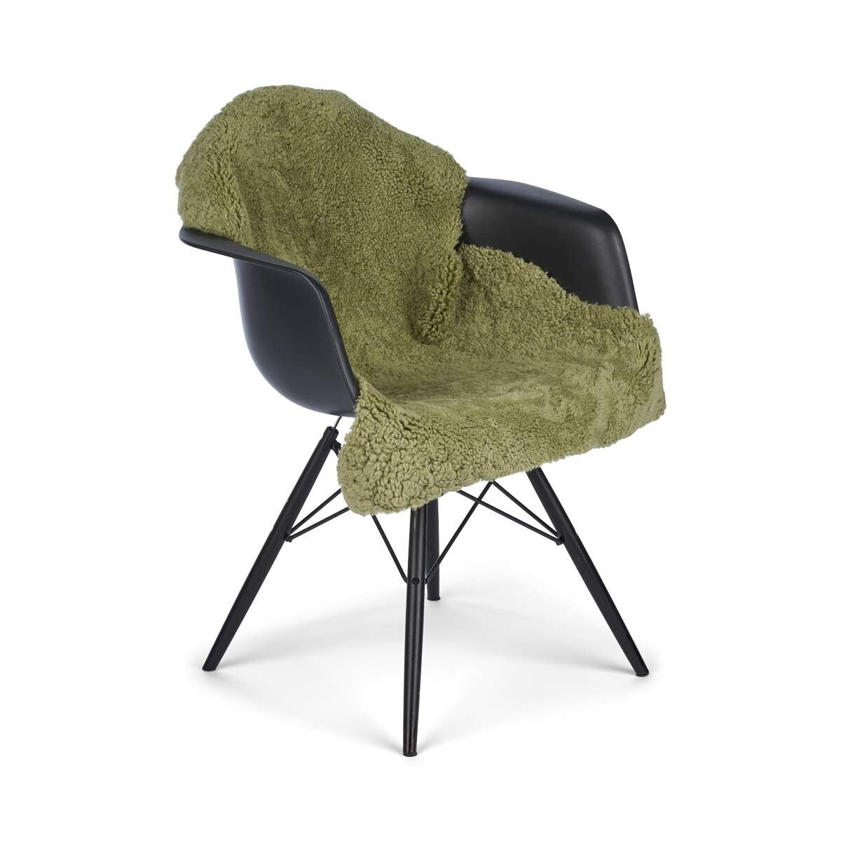 Nieuw-Zeelandse schapenvacht | Curly Kortharig | 100 cm Salie Groen