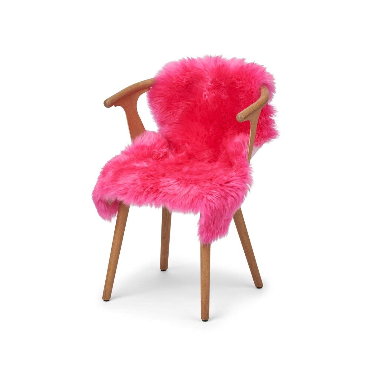 Merino Schapenvacht | Nieuw-Zeeland | Gekleurd | Langharig | 90 cm Fuchsia