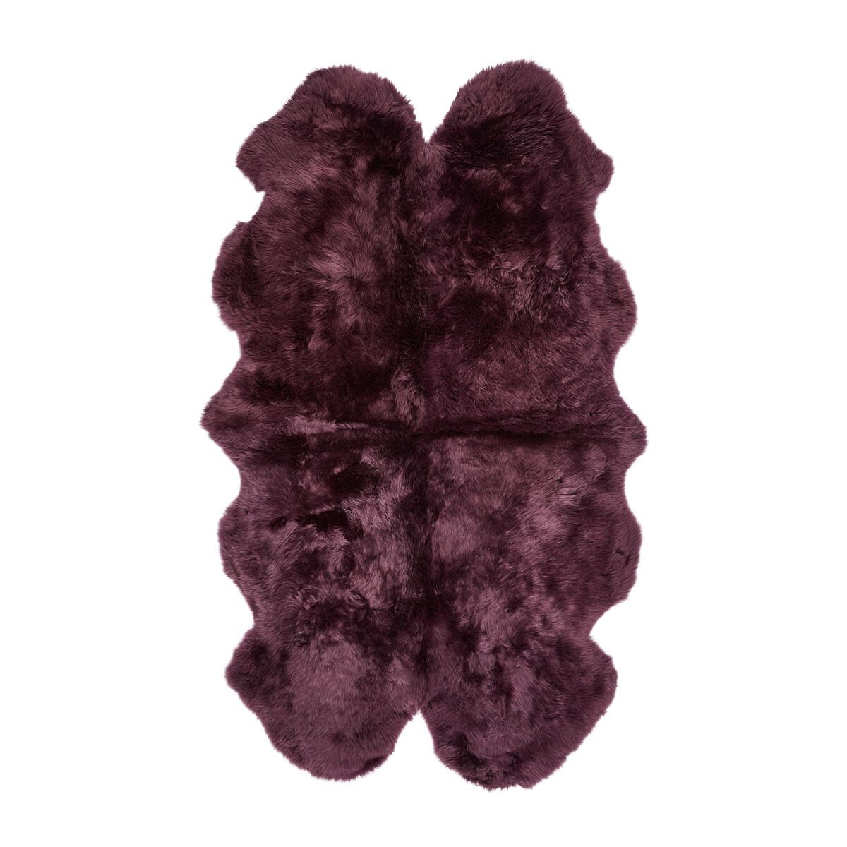 Premium Nieuw- Zeelandse schapenvacht | Langharig | Vierdubbel Kleed 180x110 cm Aubergine