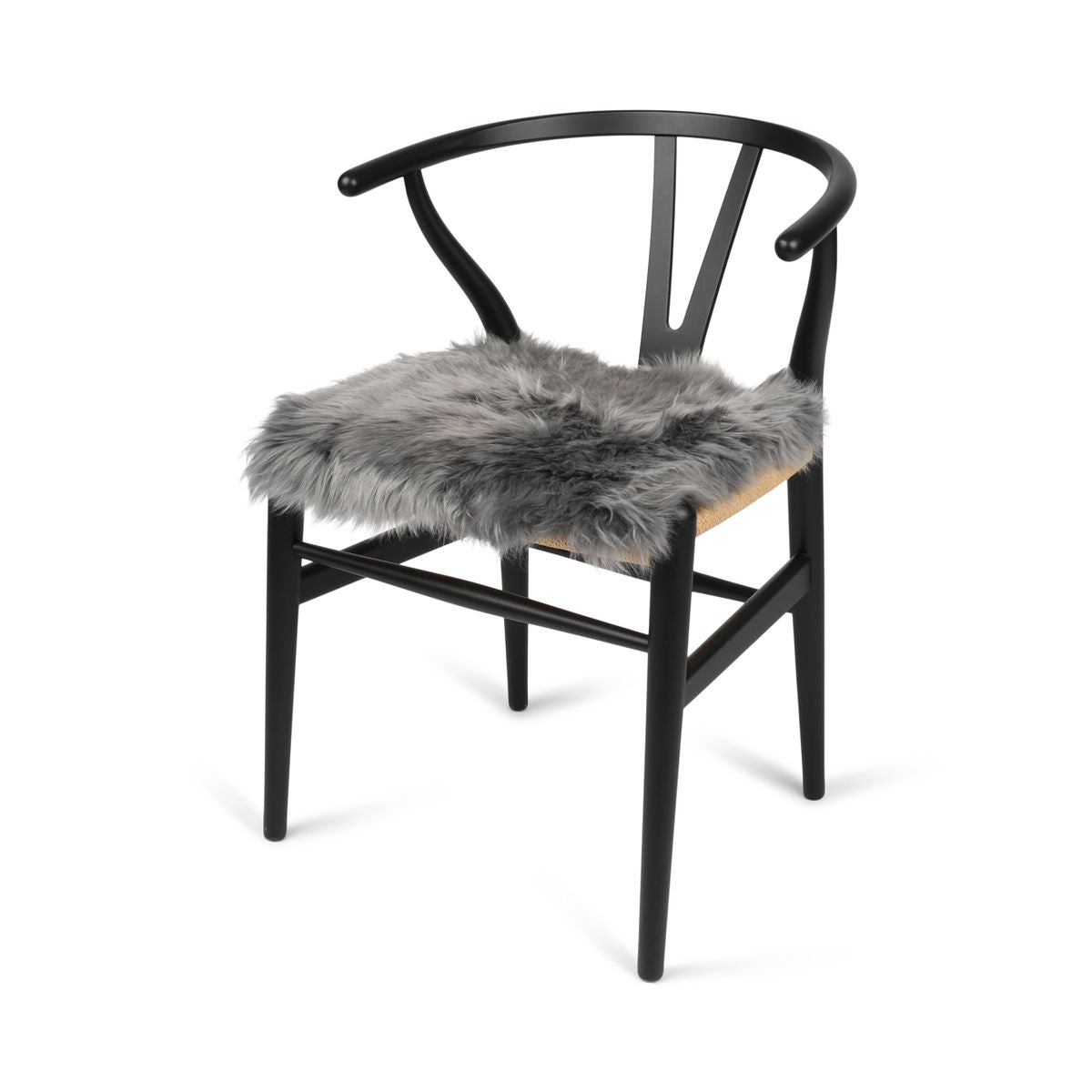 Stoel Cover | Met Backing | Langharig | Nieuw- Zeeland | 40x40m cm Staal Grijs